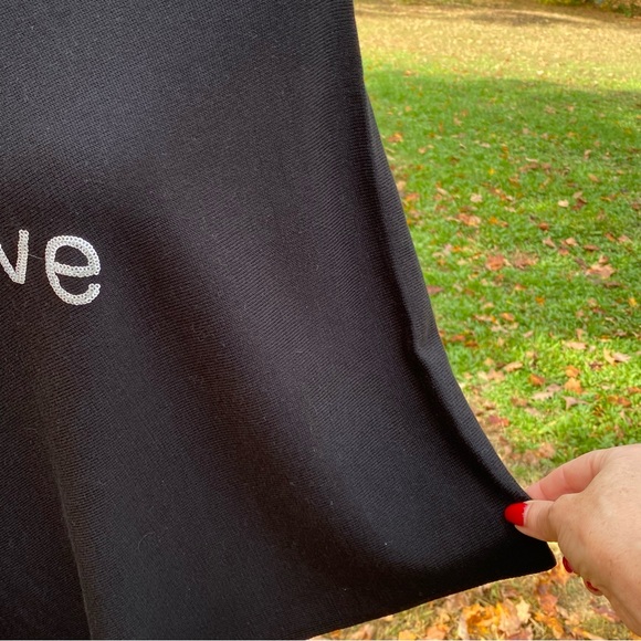 TOP IT OFF SWEATER PONCHO SHRUG BLACK SILVER SEQUIN BELIEVE HOLIDAY ONE SIZE OS - Picture 5 of 10